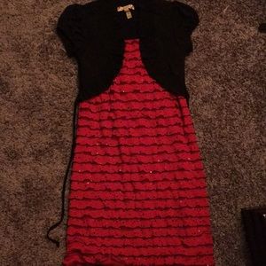 This is a black and red girls dress